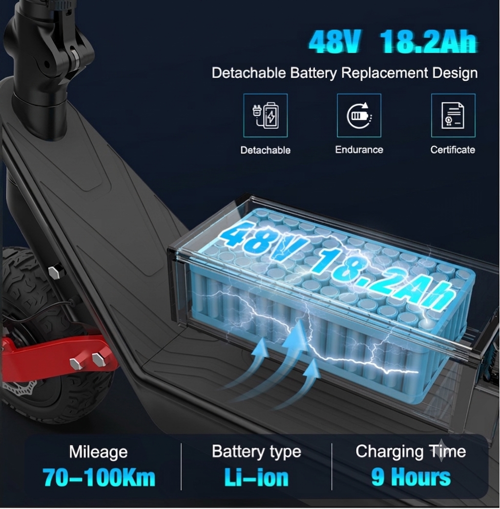 Mark-Zero VORTEX | 48V 18.2ah | 2000W DUAL MOTOR | 50km/h | 75km range - 2 YEAR WARRANTY